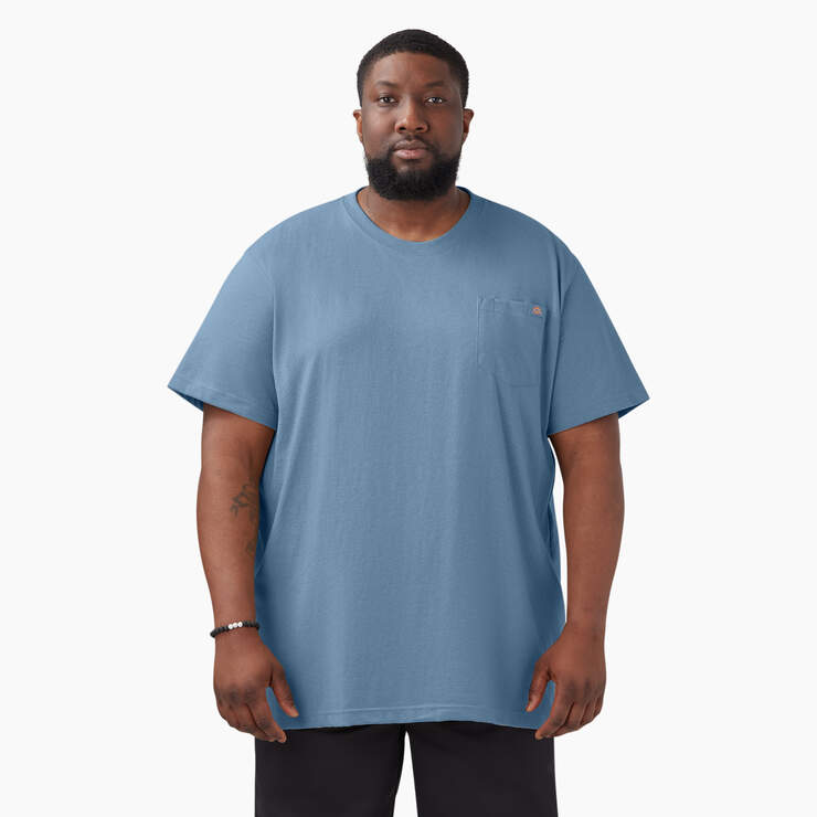 T-shirt épais chiné à manches courtes et à poche - Coronet Blue Heather (LBH) numéro de l’image 5