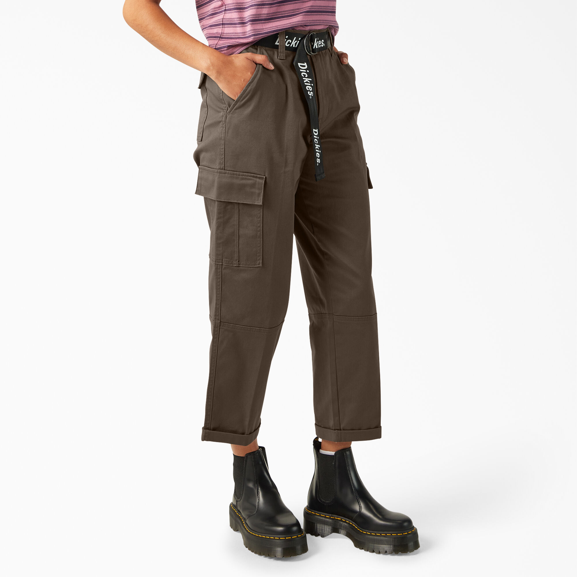 Black cropped cargo pants clearance