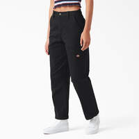 Women's Relaxed Fit Cropped Cargo Pants - Black (BKX)