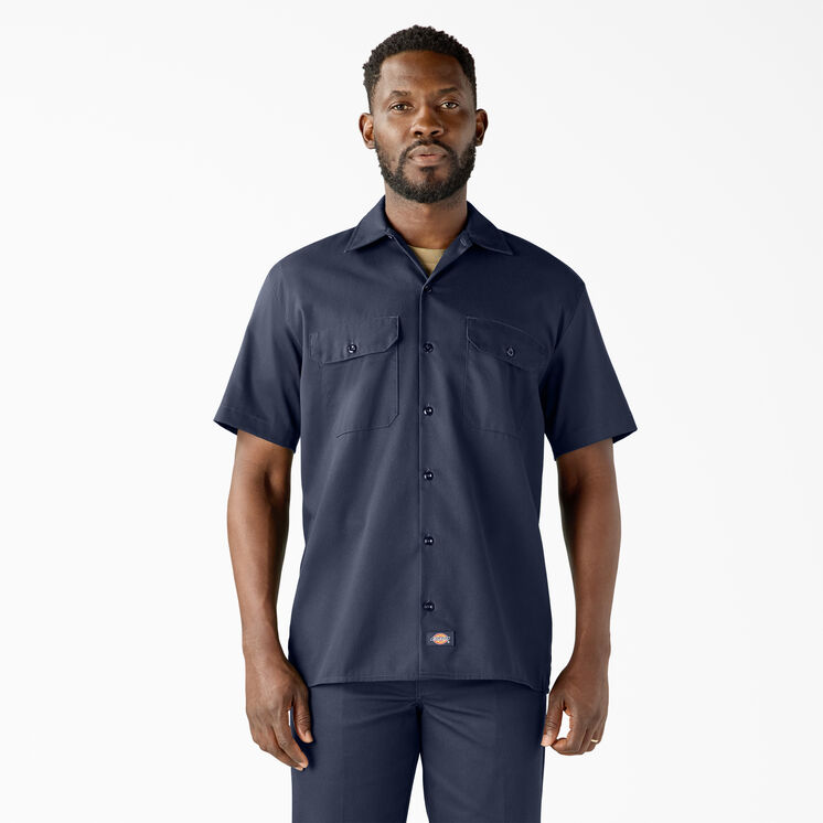 Short Sleeve Work Shirt - Navy Blue &#40;NV&#41;