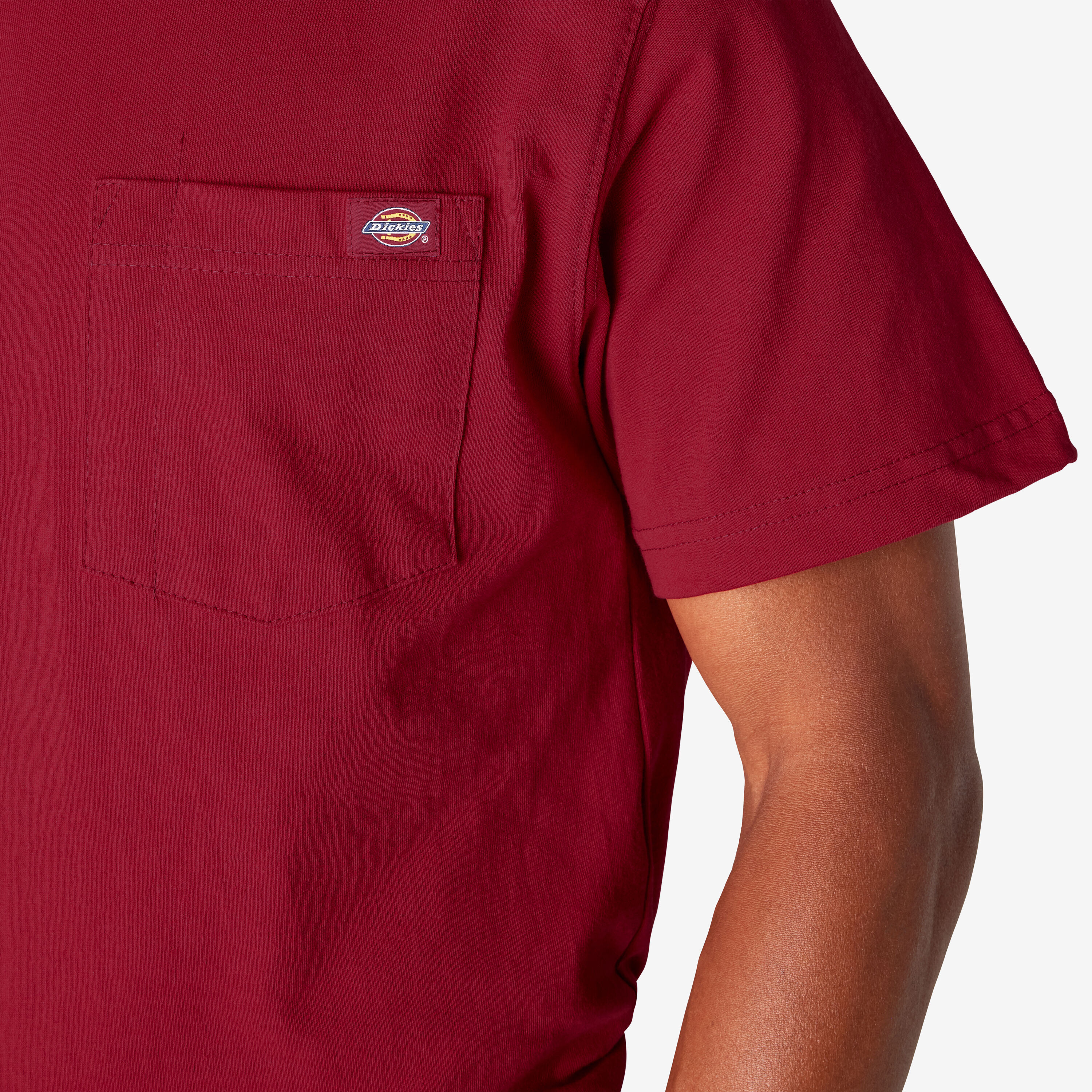 Dickies men's short sleeve heavyweight crew neck pocket tee clearance
