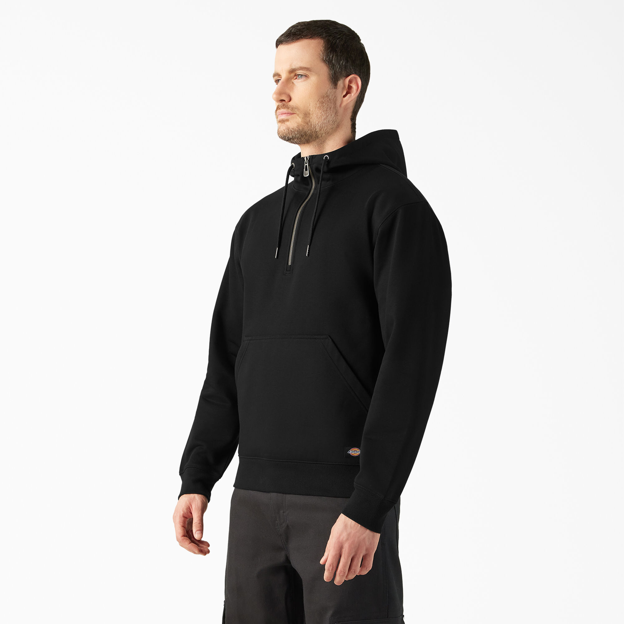 Dickies Men s Quarter Zip Hoodie Black Size L A85XH