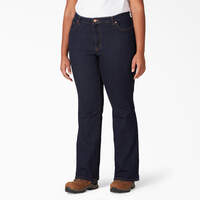 Jeans à jambe semi-évasée Forme parfaite taille plus pour femmes - Rinsed Indigo Blue (RNB)