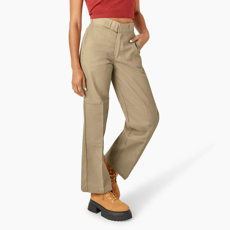 Women’s Loose Fit Double Knee Work Pants - Khaki (KH) image number 4