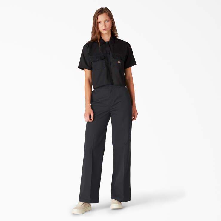 Pantalon de travail de coupe standard à jambe large pour femmes - Stonewashed Black (SBK) numéro de l’image 4