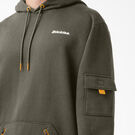 Fleece Cargo Hoodie - Military Green &#40;ML&#41;