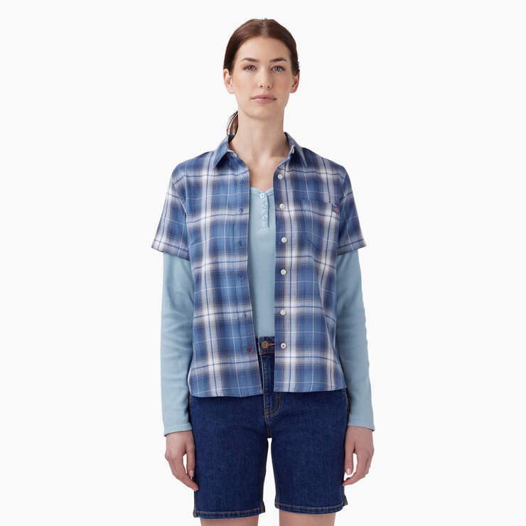 Women’s Plaid Woven Shirt - Coronet Blue Herringbone Plaid (RPH) image number 1