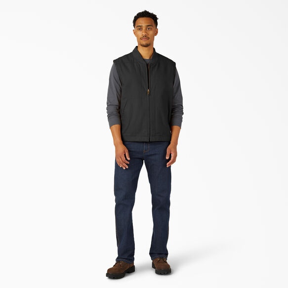 High Pile Fleece Lined Duck Vest - Rinsed Black &#40;RBK&#41;
