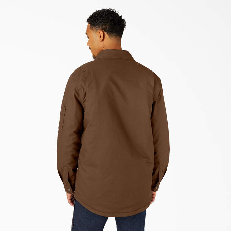 Water Repellent Fleece-Lined Duck Shirt Jacket - Timber Brown (TB) image number 2