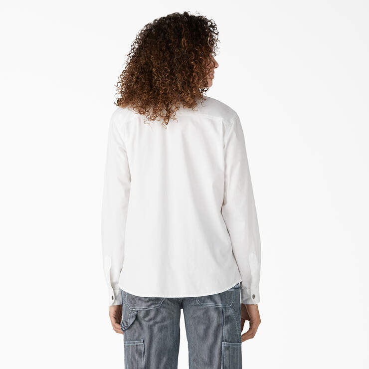 Women’s Long Sleeve Roll-Tab Work Shirt - White (WH) image number 2