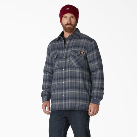 Veste-chemise en molleton long et flanelle Hydroshield - Dark Navy Dark Denim Plaid &#40;R2P&#41;
