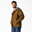 Manteau en toile de coutil doubl&eacute; de molleton &agrave; poil long - Rinsed Brown Duck &#40;RBD&#41;