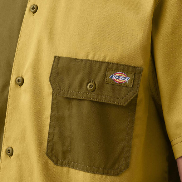 Chemise de travail &agrave; manches courtes en serg&eacute; - Rinsed Military/Moss Green &#40;R2G&#41;