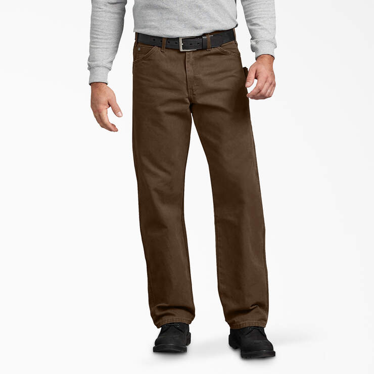 Relaxed Fit Sanded Duck Carpenter Pants - Rinsed Timber Brown (RTB) image number 1