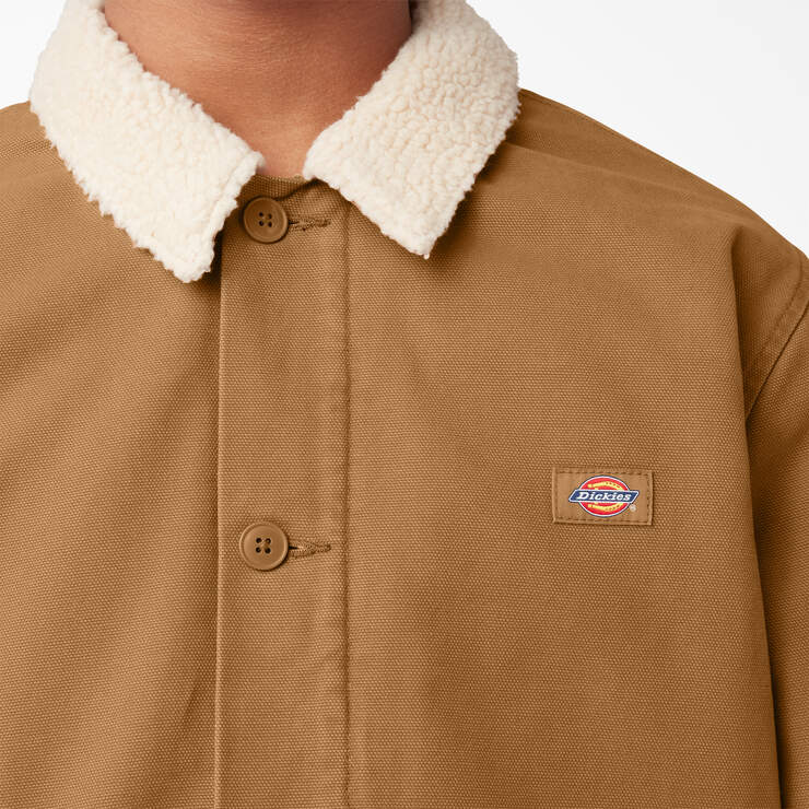 Manteau en molleton à poil long et toile de coutil - Stonewashed Brown Duck (SBD) numéro de l’image 5