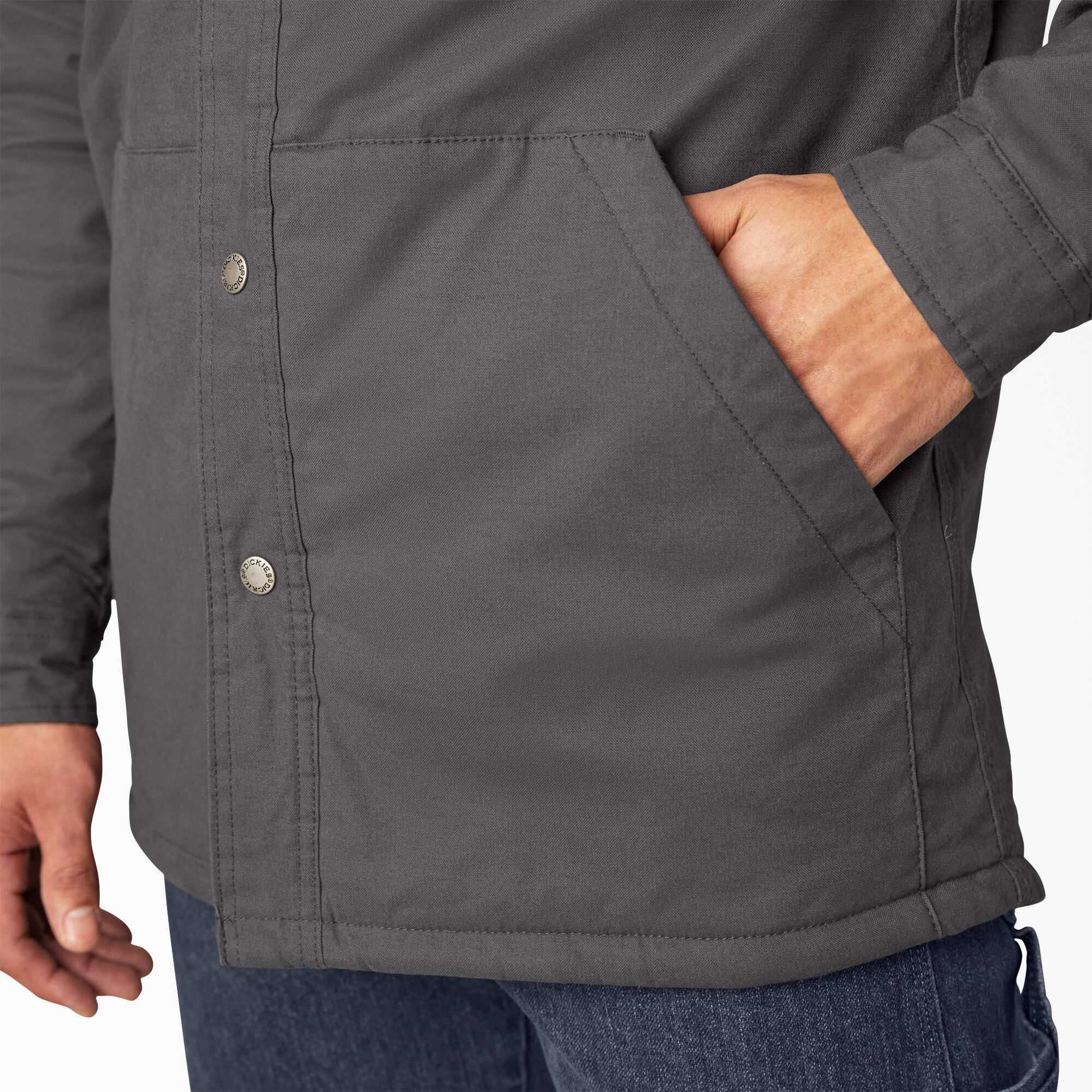 Dickies men's twill polar fleece lined shirt jacket 2025