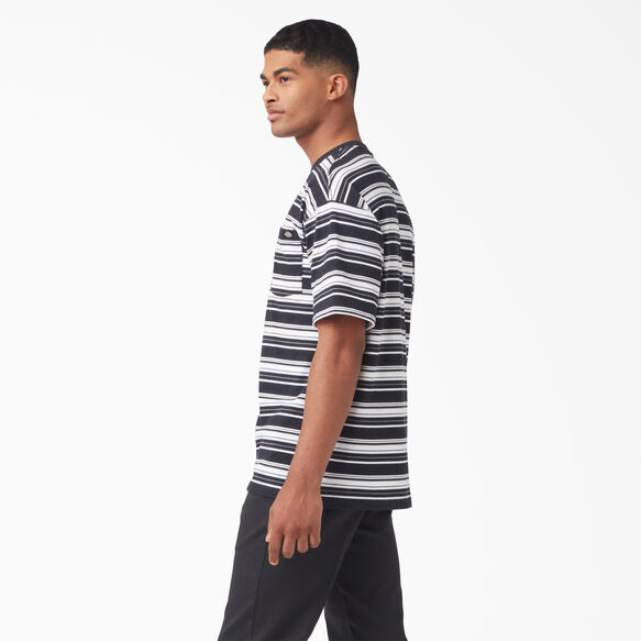 Short Sleeve Stripe Pocket T-Shirt - Black Variegated Stripe &#40;BSA&#41;