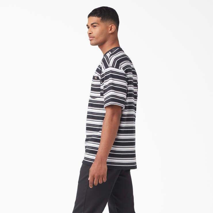 T-shirt à poche rayé à manches courtes - Black Variegated Stripe (BSA) numéro de l’image 3