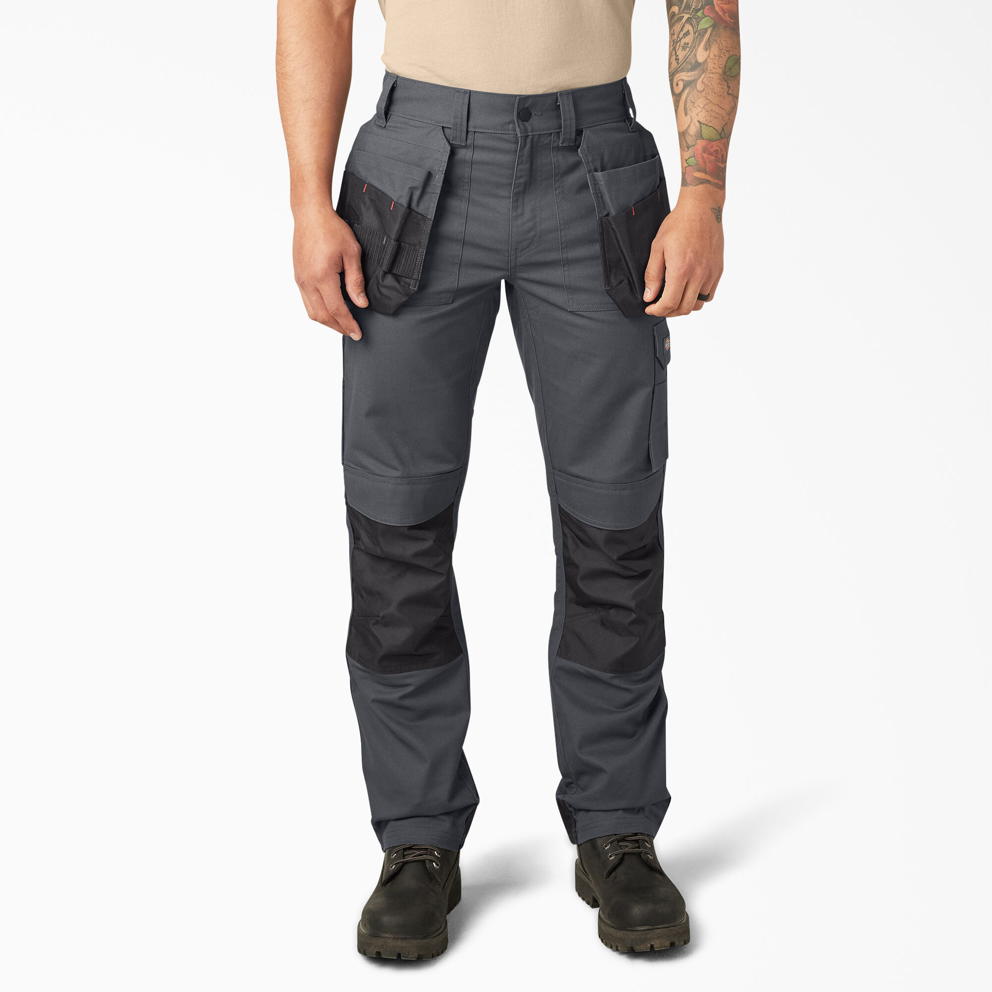 Baggy Multi Pocket Long Cargo Pants - Heather Grey