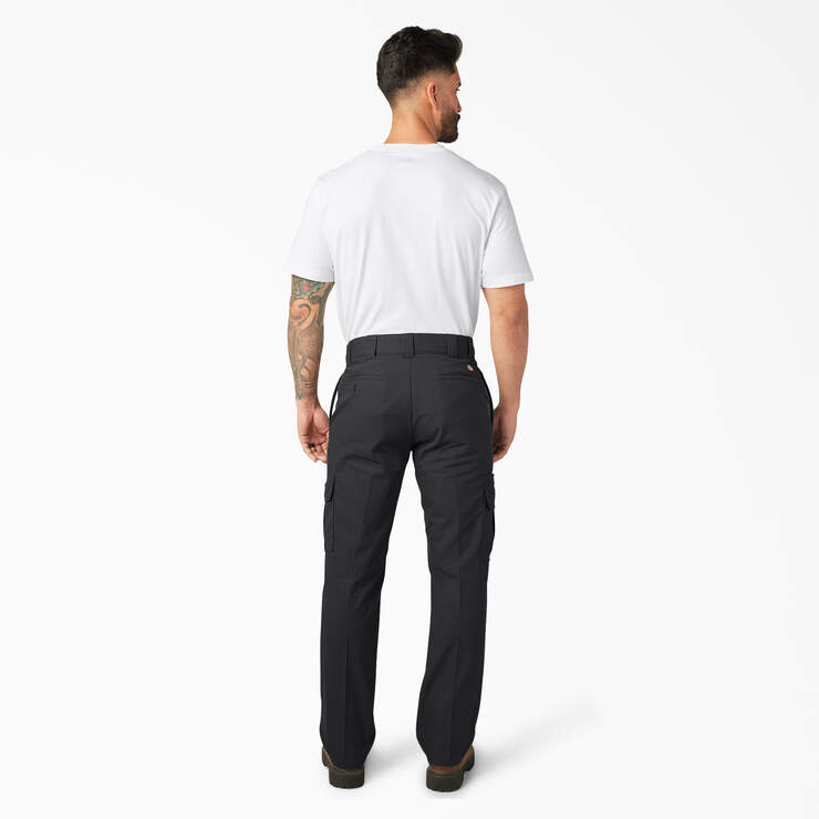 FLEX Regular Fit Cargo Pants - Black (BK) image number 9