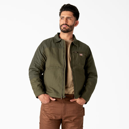 Veste utilitaire en toile cir&eacute;e - Moss Green &#40;MS&#41;