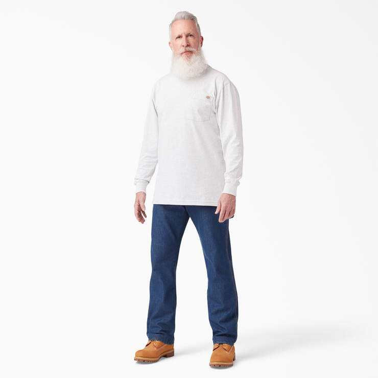 Heavyweight Long Sleeve Pocket T-Shirt - Ash Gray (AG) image number 7