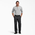 Regular Fit Straight Leg Double Knee Work Pants - Black &#40;BK&#41;