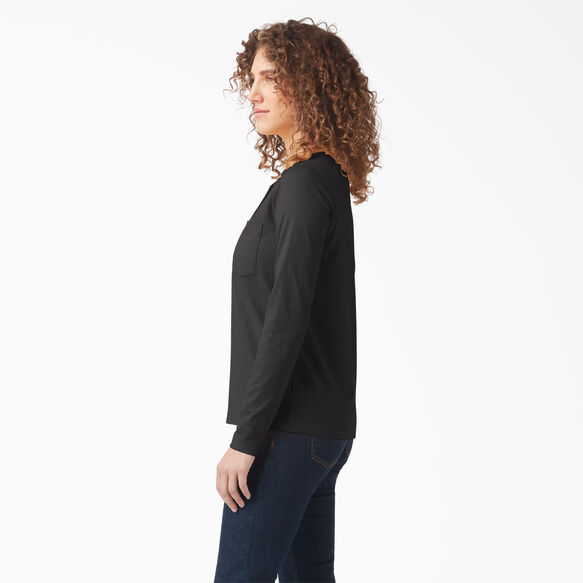 Haut Henley &eacute;pais pour femmes - Black &#40;KBK&#41;