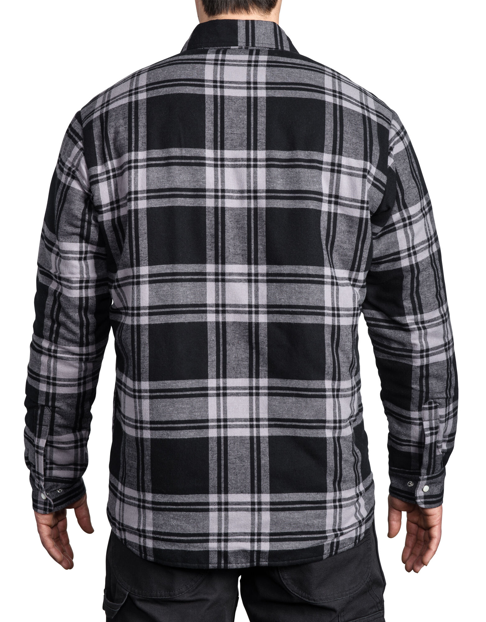 AOGOTO Womens Faux Leather Shackets Plaid Checkered Splicing Shirts Partan Pattern Wool Blend Jacket Shirts