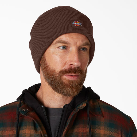 Tuque longue en tricot &agrave; revers - Chocolate Brown &#40;CB&#41;
