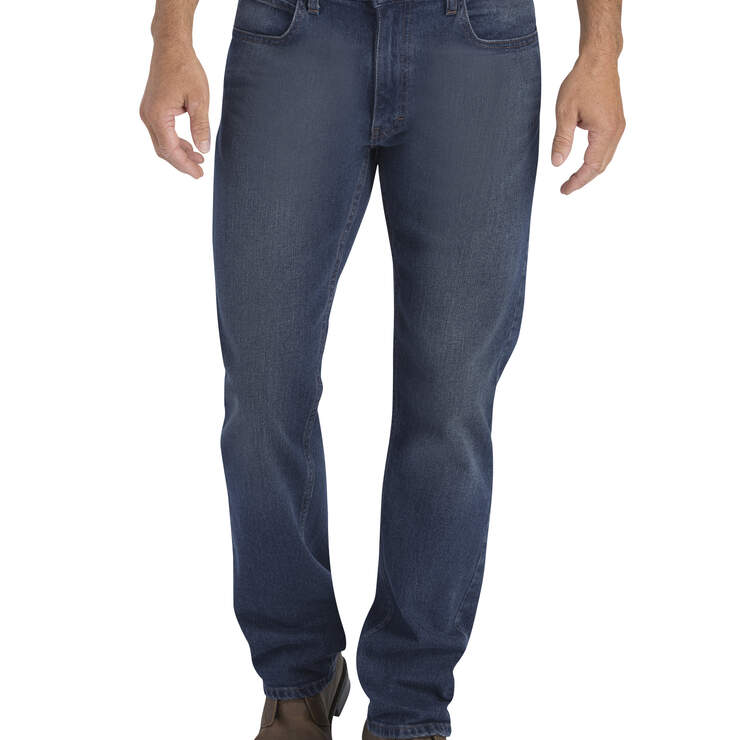 Dickies X-Series Regular Fit Straight Leg 5-Pocket Denim Jeans - Dark Wash Stretch Indigo (DSI) image number 1