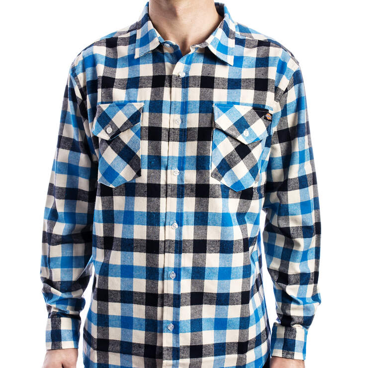 Long Sleeve Plaid Shirt - Blue (BL9) image number 1