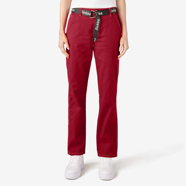 Pantalon menuisier de coupe décontractée pour femmes - English Red (ER) numéro de l’image 1