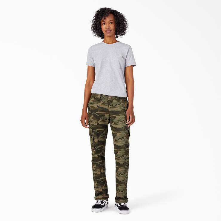 Women's Relaxed Fit Cargo Pants - Light Sage Camo (LSC) image number 5