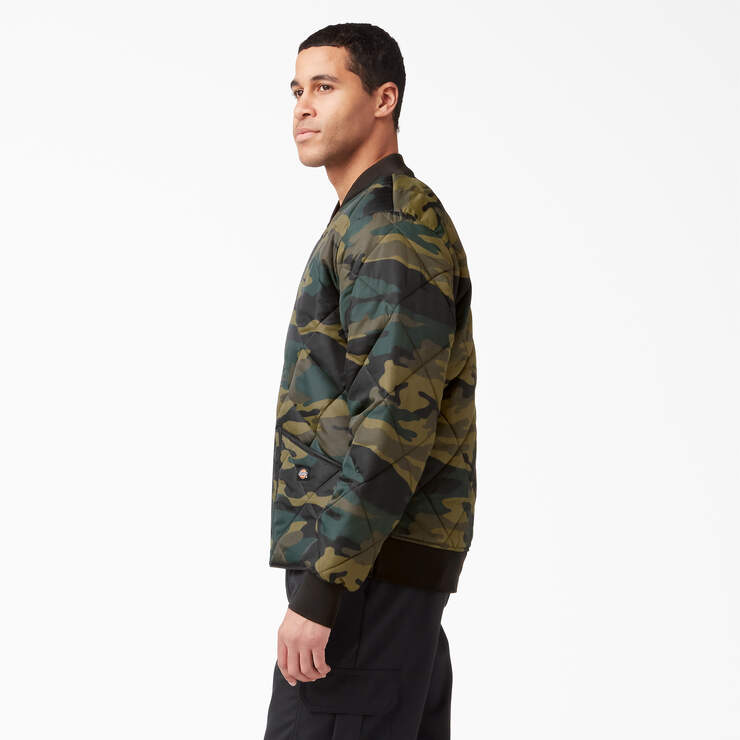 Camo Diamond Quilted Jacket - Hunter Green Camo (HRC) image number 3