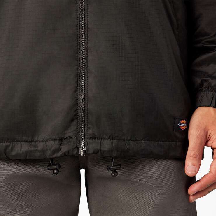 Veste à capuchon en nylon avec doublure en molleton - Black (BK) numéro de l’image 14