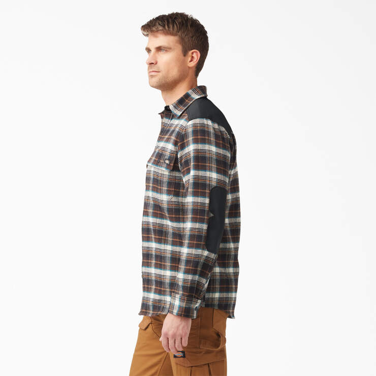 Heavyweight Brawny Flannel Shirt - Chocolate Brown Plaid (A1H) image number 3