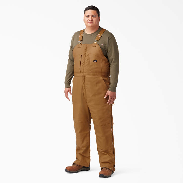 Duck Insulated Bib Overalls - Brown Duck (BD) image number 4