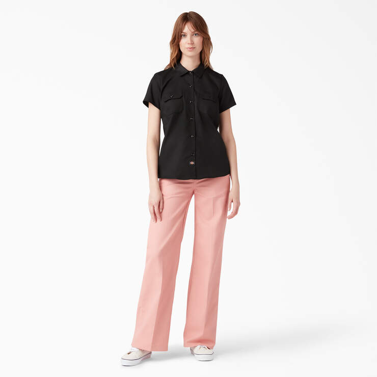 Women’s FLEX Short Sleeve Work Shirt - Black (BK) image number 5