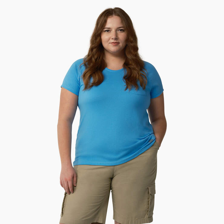 T-shirt rafraîchissant à manches courtes et à poche pour femmes - Azure Blue (AB2) numéro de l’image 1