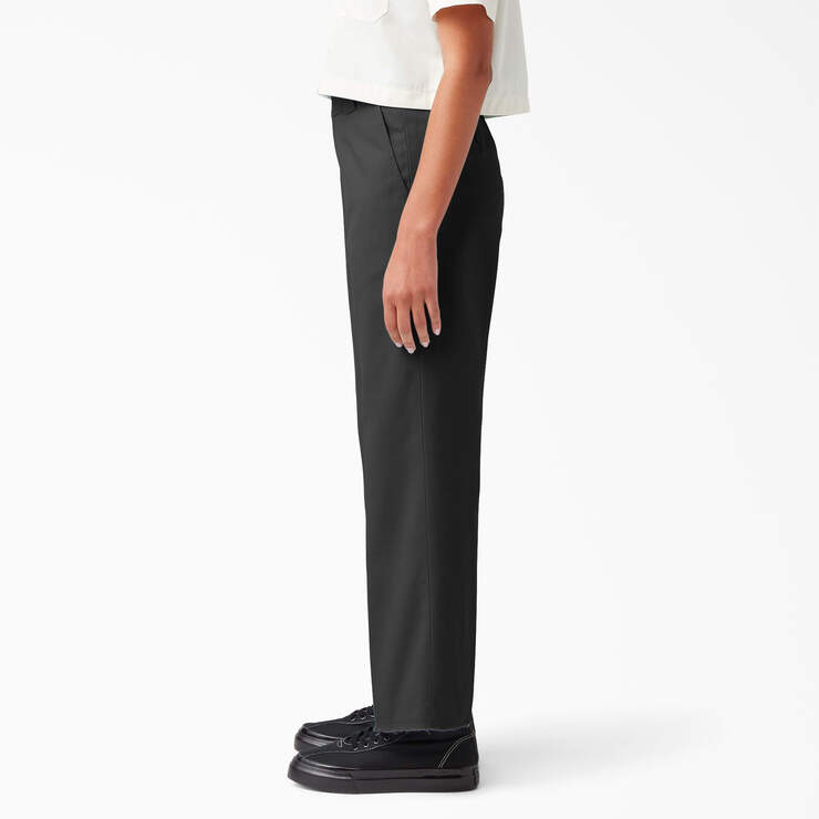 Women's Regular Fit Cropped Pants - Rinsed Black (RBK) image number 3