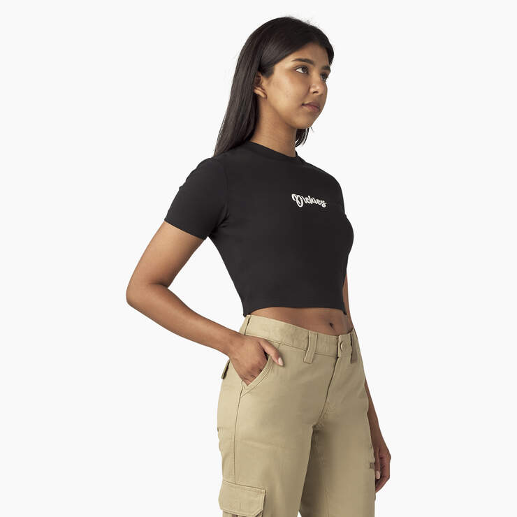 Women’s Mayetta Cropped T-Shirt - Black (KBK) image number 4