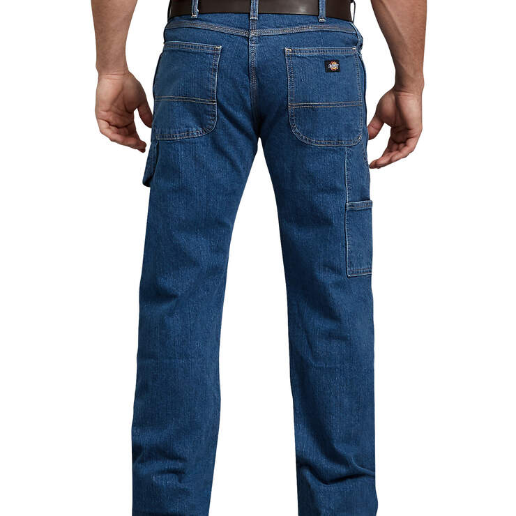 FLEX Relaxed Fit Straight Leg Carpenter Denim Jeans - Stonewashed Indigo Blue (FSI) image number 2