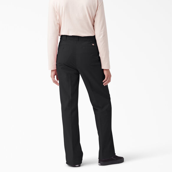 Pantalon en velours c&ocirc;tel&eacute; de coupe standard &agrave; jambe ample Halleyville pour femmes - Black &#40;BKX&#41;