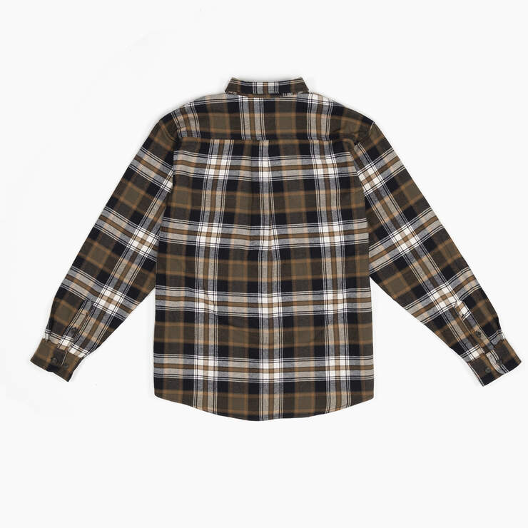 FLEX Long Sleeve Flannel Shirt - Dark Olive/Black Plaid (B1K) image number 2