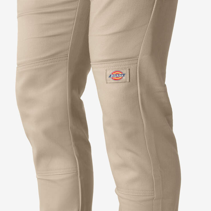 Skinny Fit Double Knee Work Pants - Desert Sand (DS) image number 8