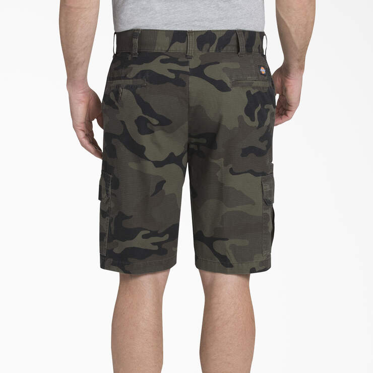 Relaxed Fit Ripstop Cargo Shorts, 11" - Moss Green/Black Camo (SMBC) image number 2