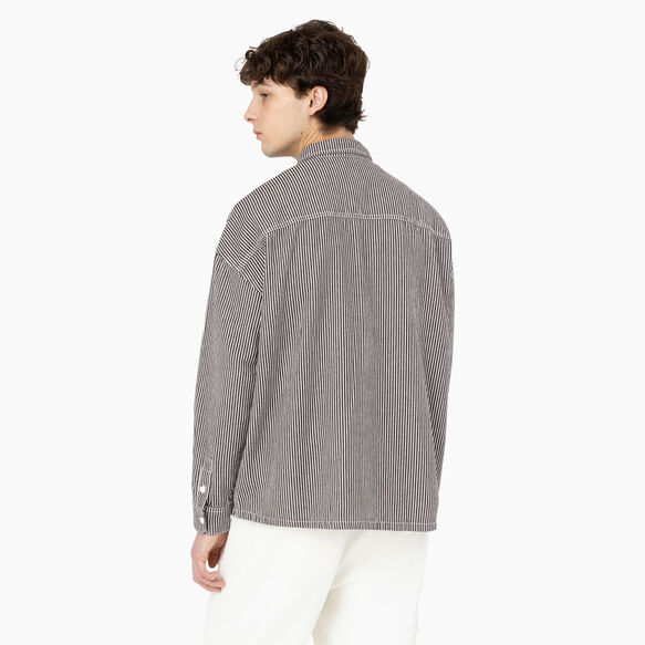 Hickory Stripe Long Sleeve Work Shirt - Ecru/Brown &#40;EUB&#41;