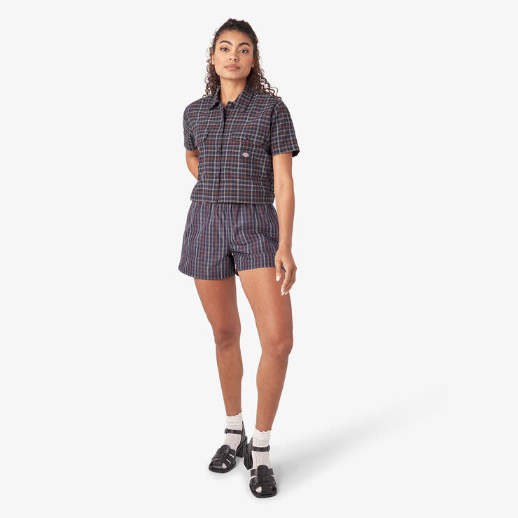 Women’s Surry Cropped Work Shirt - Navy Outdoor Plaid (NDY) image number 5