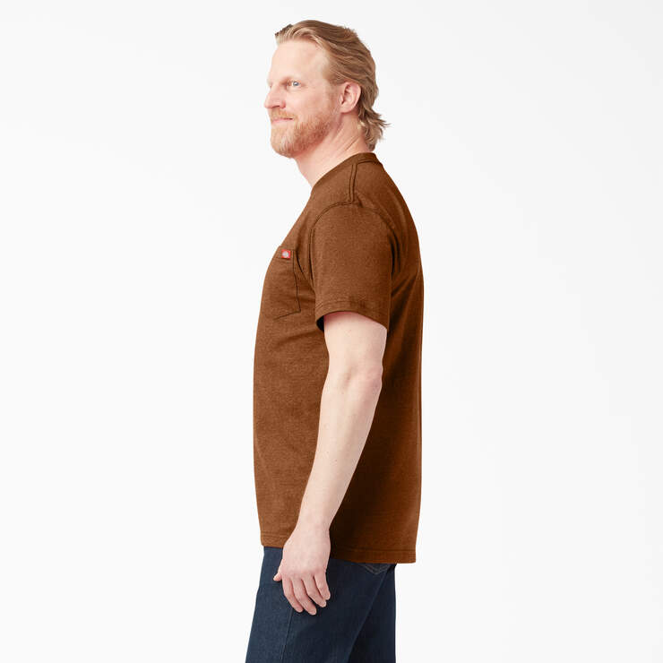 Heavyweight Heathered Short Sleeve Pocket T-Shirt - Copper Heather (EH2) image number 3